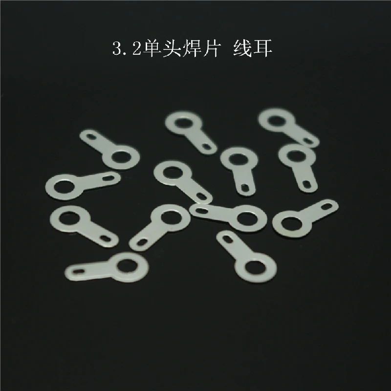 

100pcs 3.2 single head welds, copper gaskets, wire ears, copper wires, M3 single head soldering plates, brass plated silver.