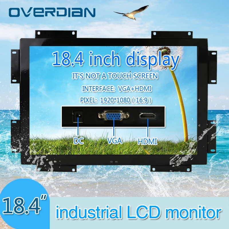 

18.4"VGA/HDMI Input Interface Widescreen Screen Industrial Display 16:9 Non-Touch Screen Industrial/Computer Monitor