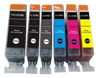 

hisaint 6 pcs for Canon PGI-425 CLI-426 ink cartridge BK C M Y GY free shipping compatible for canon 425 426 printer cartridge