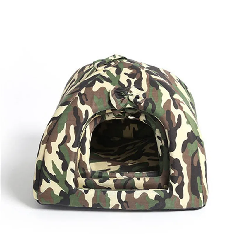 Camouflage Pet Dog Kennel House Foldable Soft Winter Dog Bed Small Dogs Cave Cat House Cute Kennel Comfortable Warmer Nest1