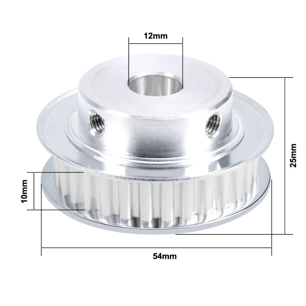 Uxcell горячий XL 12 мм Диаметр ремня ГРМ шкив алюминиевый 60 т 30 т 40 т фланцевое синхронное колесо для 3d принтера CNC 10 мм ремень