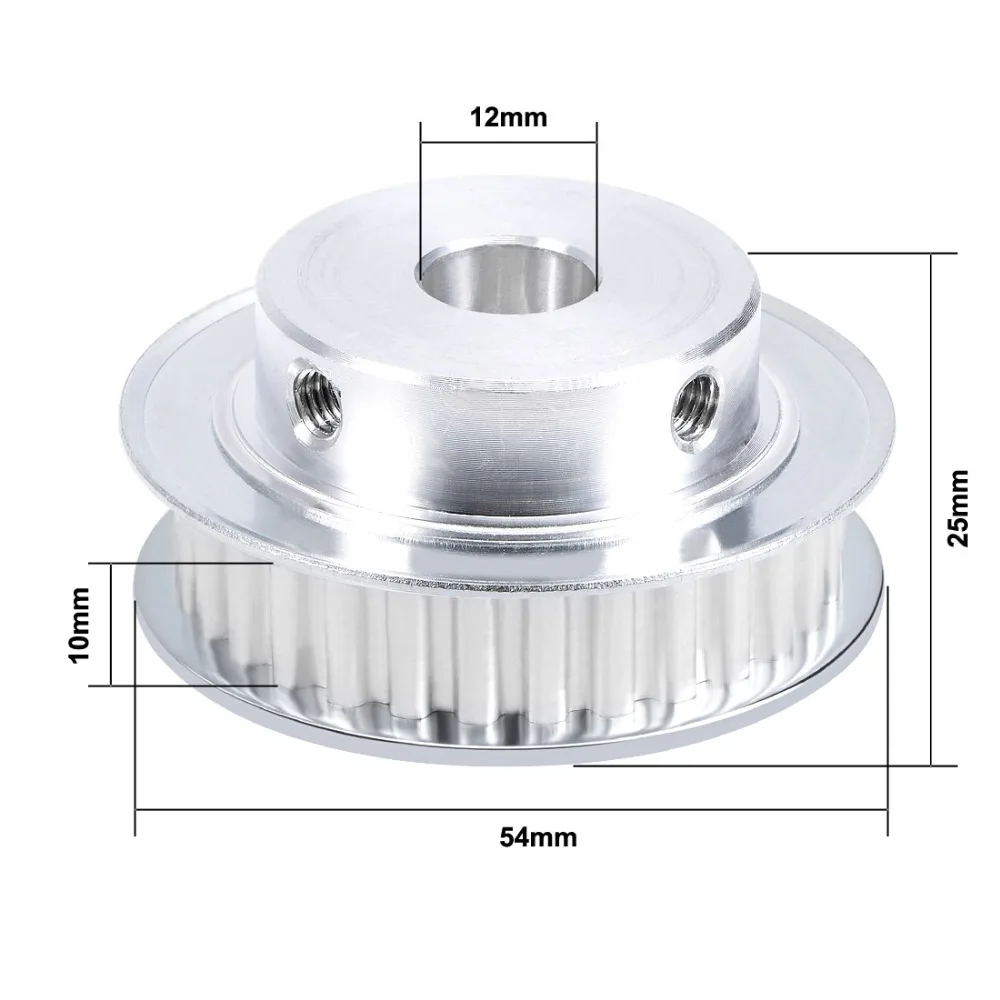 

Uxcell New Hot XL 12mm Bore Timing Belt Pulley Aluminum 60T 30T 40T Flange Synchronous Wheel for 3D Printer CNC 10mm Belt