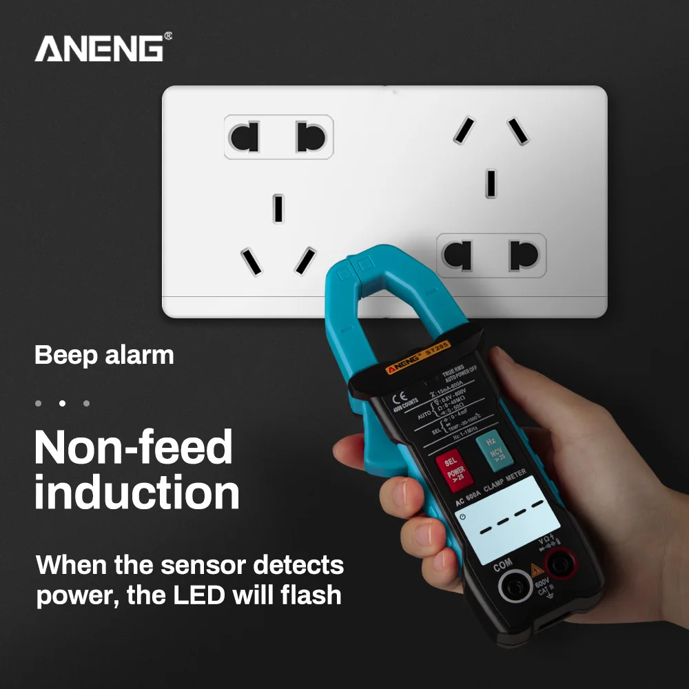 ANENG ST205 Digital Clamp Meter Analog Multimeter Current Clamp DC/AC Intelligent AUTO range meter with temperature tester