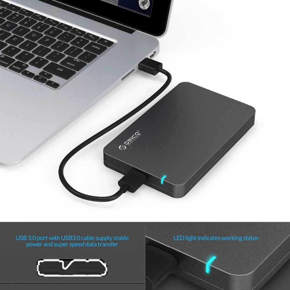 Корпус для жесткого диска ORICO с USB на Sata 3 0 2 5 дюйма Гбит/с высокоскоростной чехол HDD