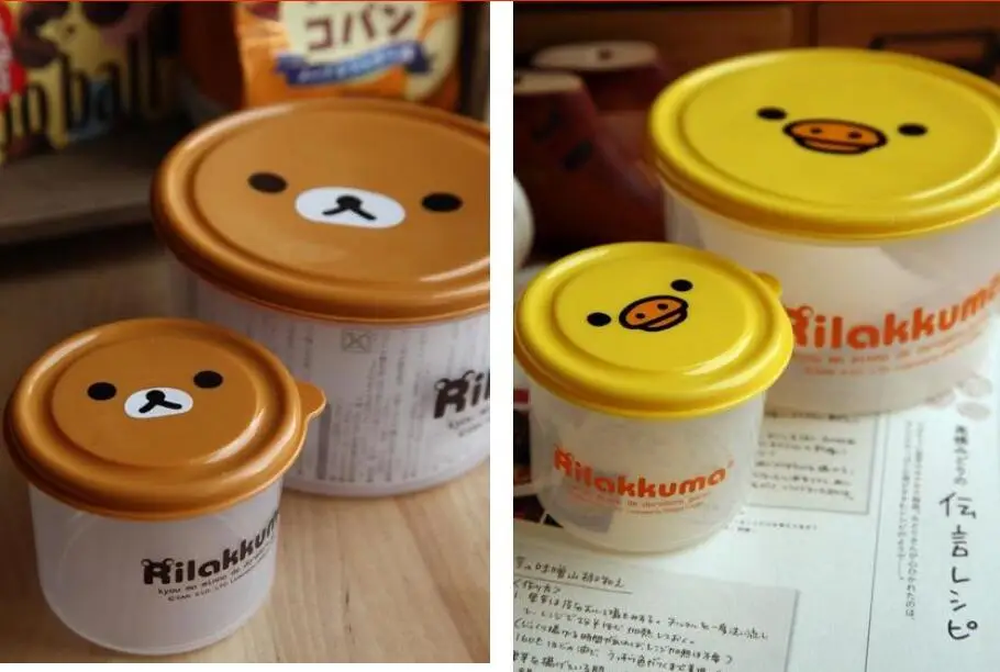 Коричневая микроволновая печь Rilakkuma Bento желтые микроволновые ноздри цыплята Crisper Ланч Герметичные банки Storag коробка