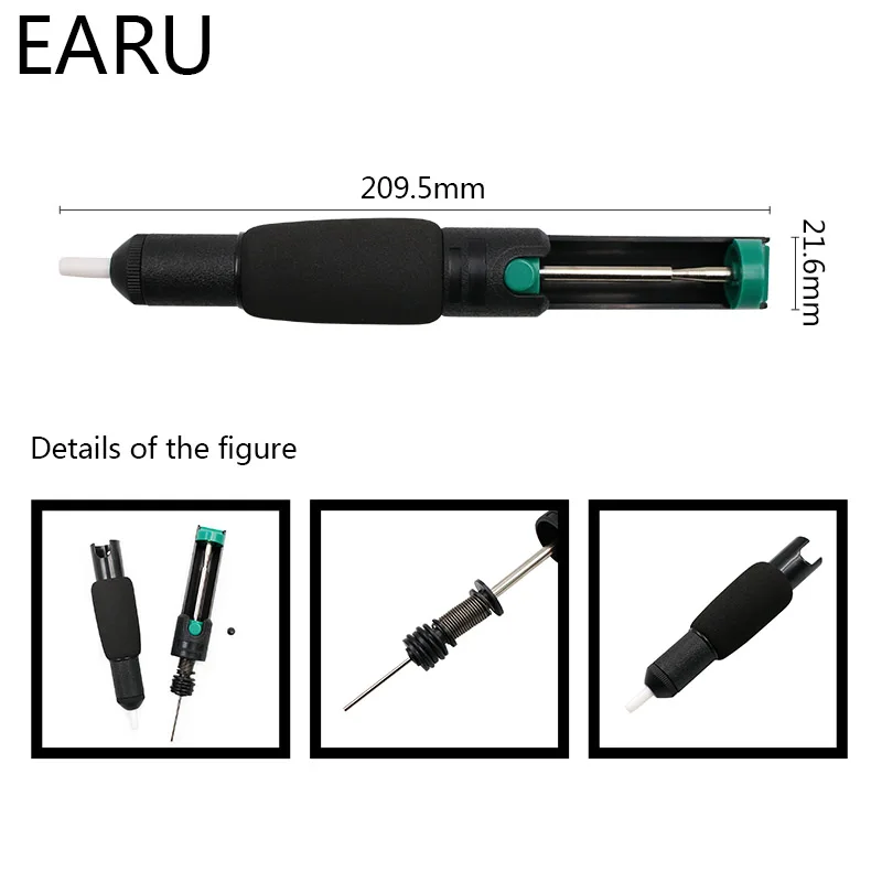 Aluminum Metal Desoldering Pump Suction Tin Gun Soldering Sucker Pen Removal Vacuum Soldering Iron Desolder Hand Welding Tools welding torch holder