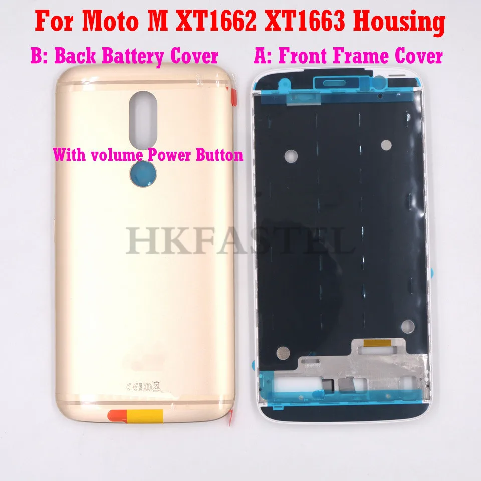 

HKFASTEL For Moto M XT1662 XT1663 Housing For Motorola M XT1662 XT1663 Mobile phone housing back battery door cover case