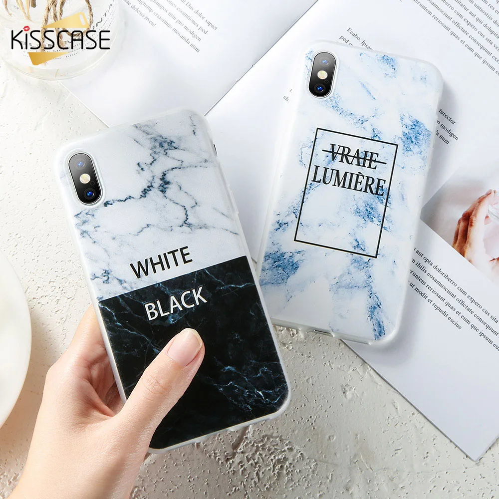KISSCASE Роскошный Мраморный чехол для iPhone 7 8 Plus XR Мягкий из ТПУ X XS Max 5 5S SE 6 6S с
