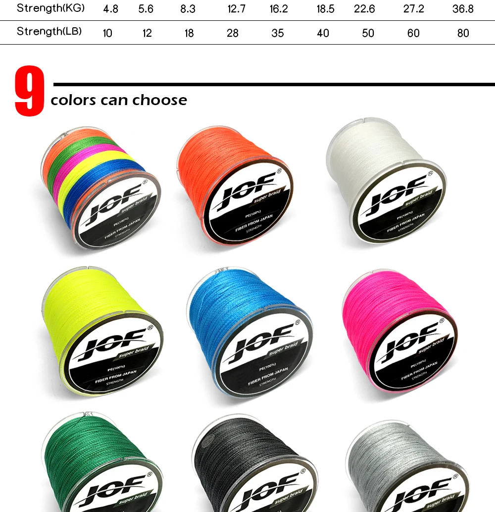 Série de Boa Linha de Pesca Brand Power up Qualidade Japão Trançada pe Multifilament Linha Peixe Corda 10lb-80lb 500 m Jof 2 de Boa Qualidade Japão Linha de Pesca