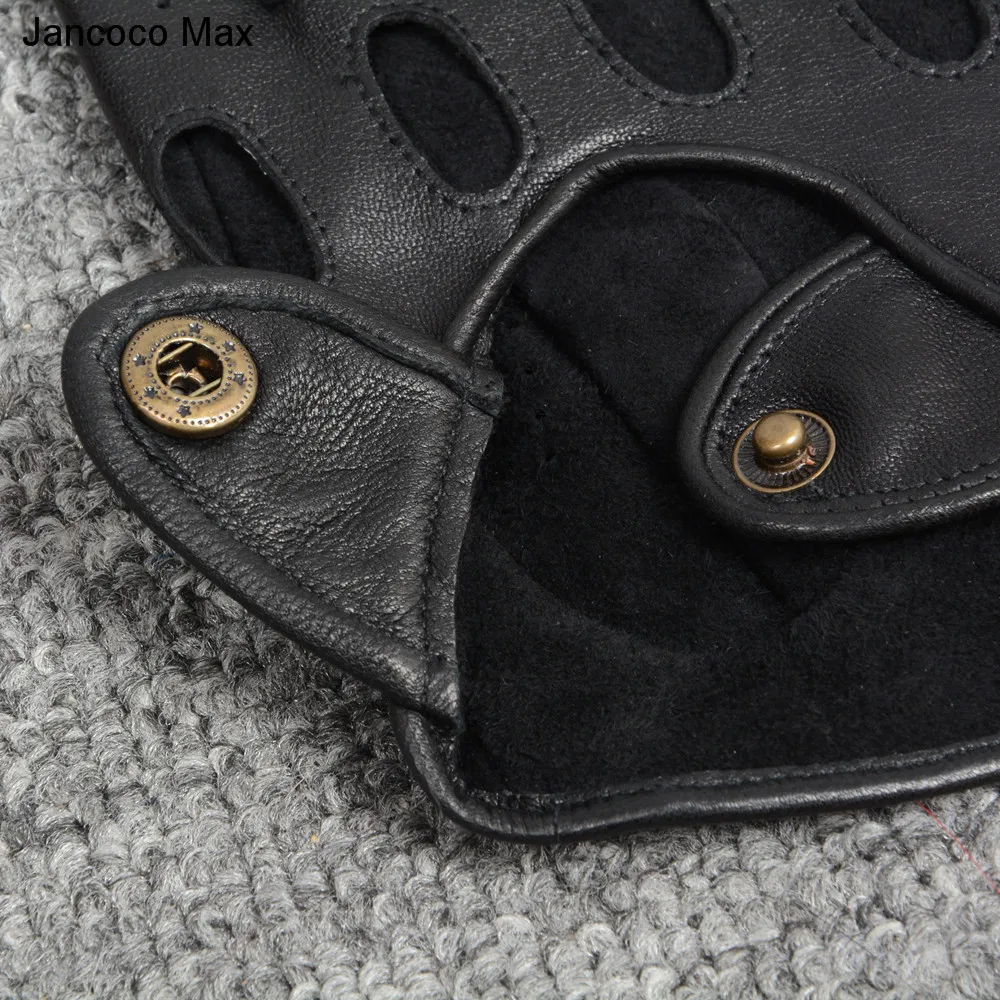 Jancoco Max модные стильные мужские перчатки из натуральной оленьей кожи черные перчатки на половину пальцев перчатки для спорта на открытом воздухе перчатки для вождения S7197