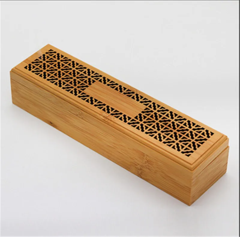 Bamboo Incense Burner Incense Stick Holder With Drawer Joss-stick Box Hollow Aromatherapy Zen Lying Censer Home Office Teahouse