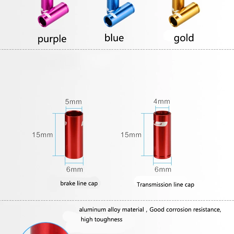 GUB 10 шт./лот горный шоссейный велосипед MTB переключатель Тормозная проволока кабельная линия переключения передач 4 мм 5 мм Велосипедный тормозной кабель торцевой колпачок крышка набор