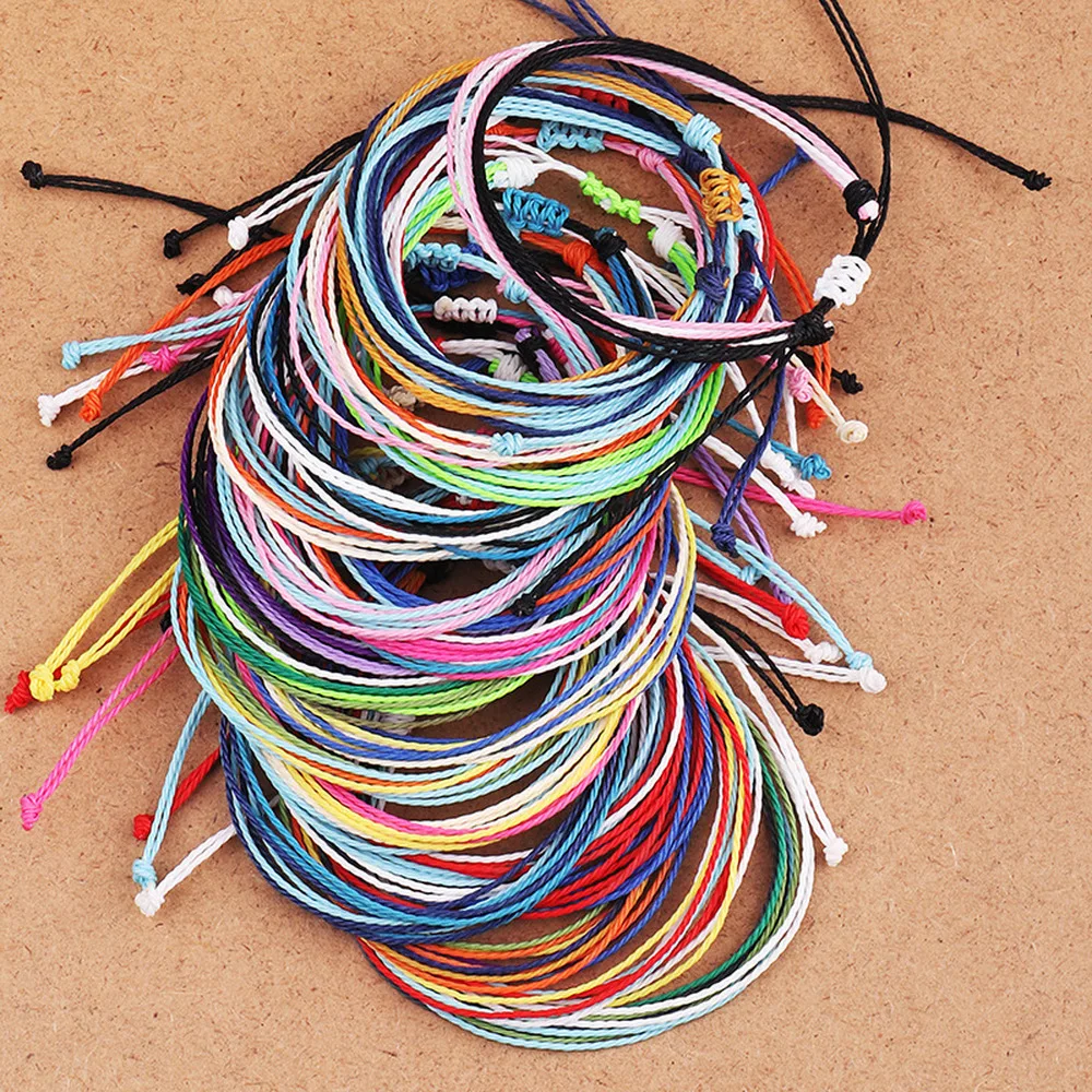 

2019 20PCS Waterproof Wax Rope Hand Ropes Gift For Women Men Young Fashion Beach Bohemia Simple Bracelets