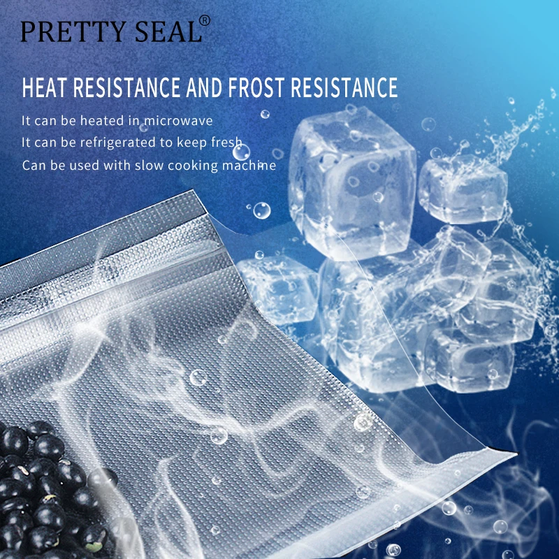 PRETTYSEAL вакуумные пакеты для запечатывающего устройства контейнер для Пленки Пищевой герметичный мешок 2 рулона 20*500 см+ 2 рулона 28*500 см rollo plastico transparente