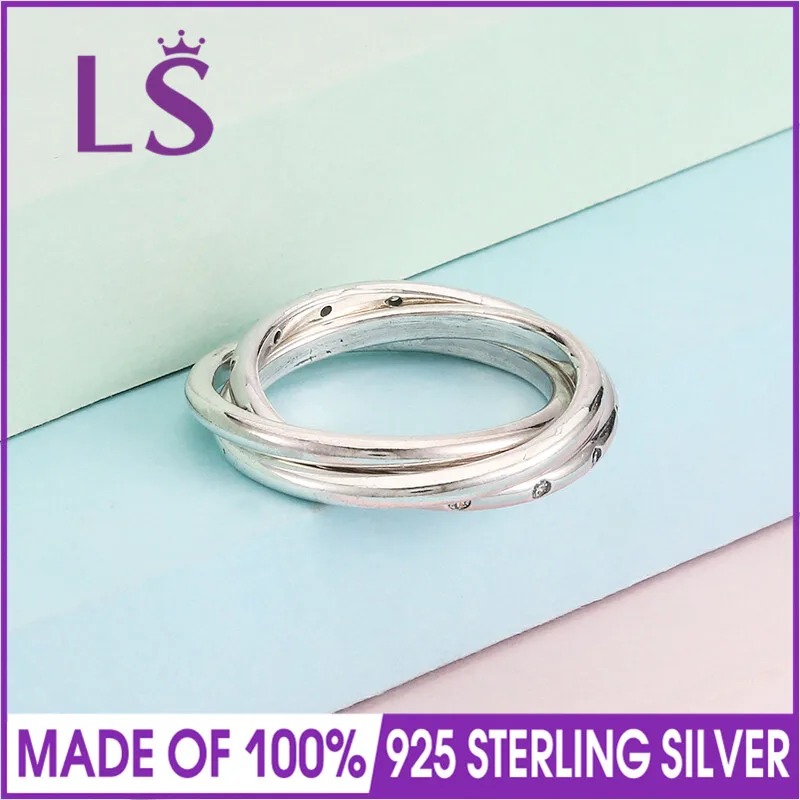 

100% 925 Sterling Silver Swirling Symmetry Rings. Women DIY Jewelry Gift. Rings for Women. Pulseira.Fashion Jewelry Gifts.N