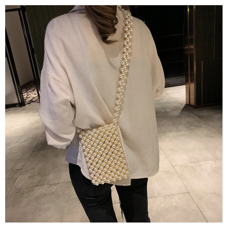 2019 de La Perla artesanal a la moda con cuentas para teléfono móvil, bolso para mujer, bolso de fiesta de noche para verano, nueva de lujo al por mayor|Bolsos bandolera| -