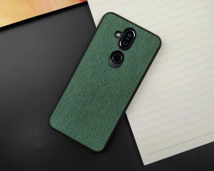 6,1" Чехол зеленого цвета для Nokia 8,1 coque, тканевый кожаный чехол для Nokia 8,1, чехол для телефона s TA-1131, тканевый чехол