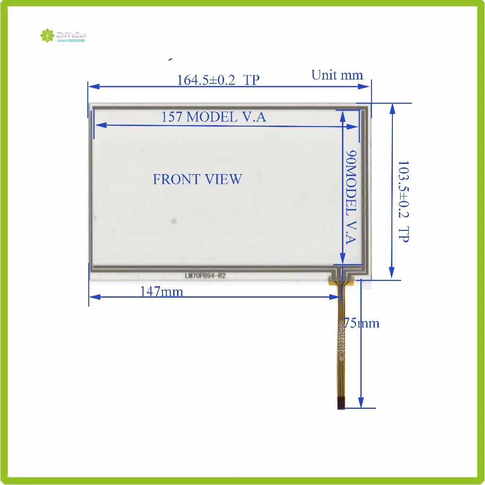 LM70PB94R2 164 мм * 103 мм 7 дюймов 4 Линс сопротивление Сенсорный экран стекло touchsensor 164*103 touchglass планшета это совместим