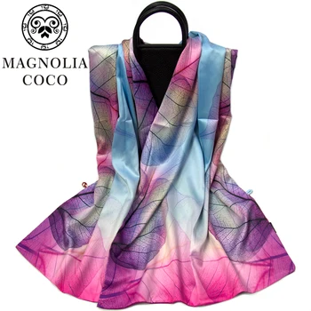 

MAGNOLIA New 100% Printed scarves Fashion Summer silk shawls real silk scarfs good quality pure silk scarves sunscreen capes