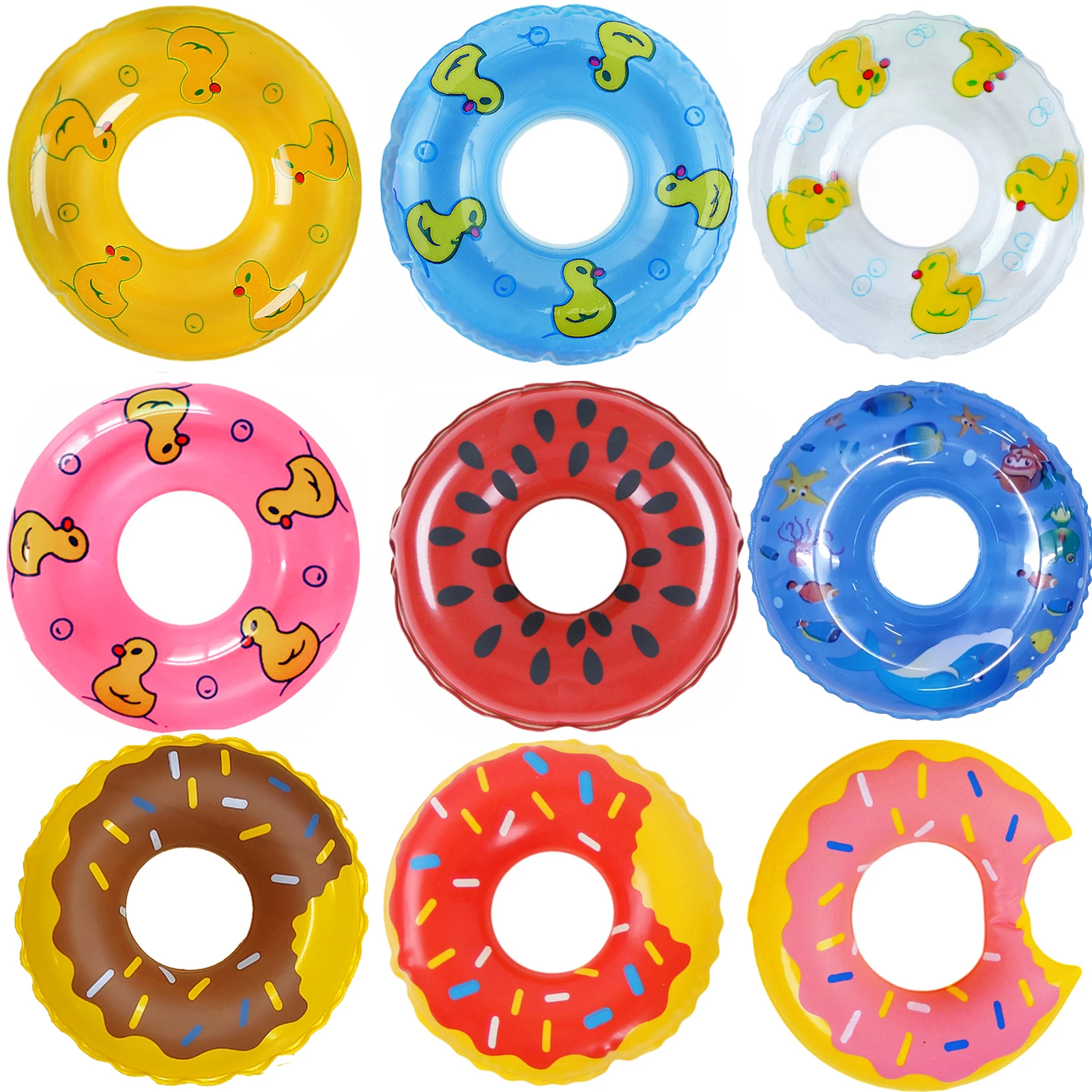 

2 Pcs / 5 Pcs Mini Doll Swimming Buoy Ring Toys Mix Styles Summer Bathing Float Lifebelt Dollhouse Accessories for Barbie Doll