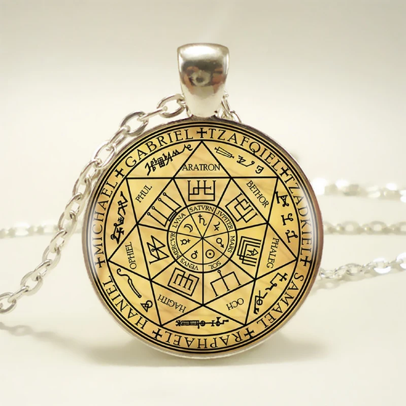

1pcs Seals Of The Seven Archangels Pendant Choker Statement Silver Necklace For Women Dress Accessories - Abaicer Jewerly