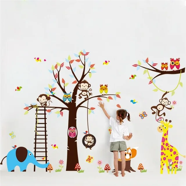 ٪ شجرة كبيرة الحيوان ملصقات الحائط للأطفال غرفة منزل الديكور القرد البومة zoo الكرتون diy الأطفال الطفل المنزل صائق جدارية الفن ٪ شجرة كبيرة الحيوان ملصقات الحائط للأطفال غرفة منزل الديكور القرد البومة zoo الكرتون diy الأطفال الطفل المنزل صائق جدارية الفن