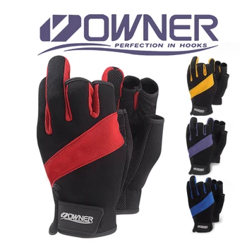 

Owner Fingerless Hiking Fishing Gloves With Cut Three Gloves Anti-Slip Hiking Fishing Gloves Anti-Cut With Imported Sheepskin