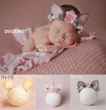 

Dvotinst Newborn Baby Photography Props Ears Cute Unicornio Headband Headwear Headdress Fotografia Decoration Studio Shoot Props