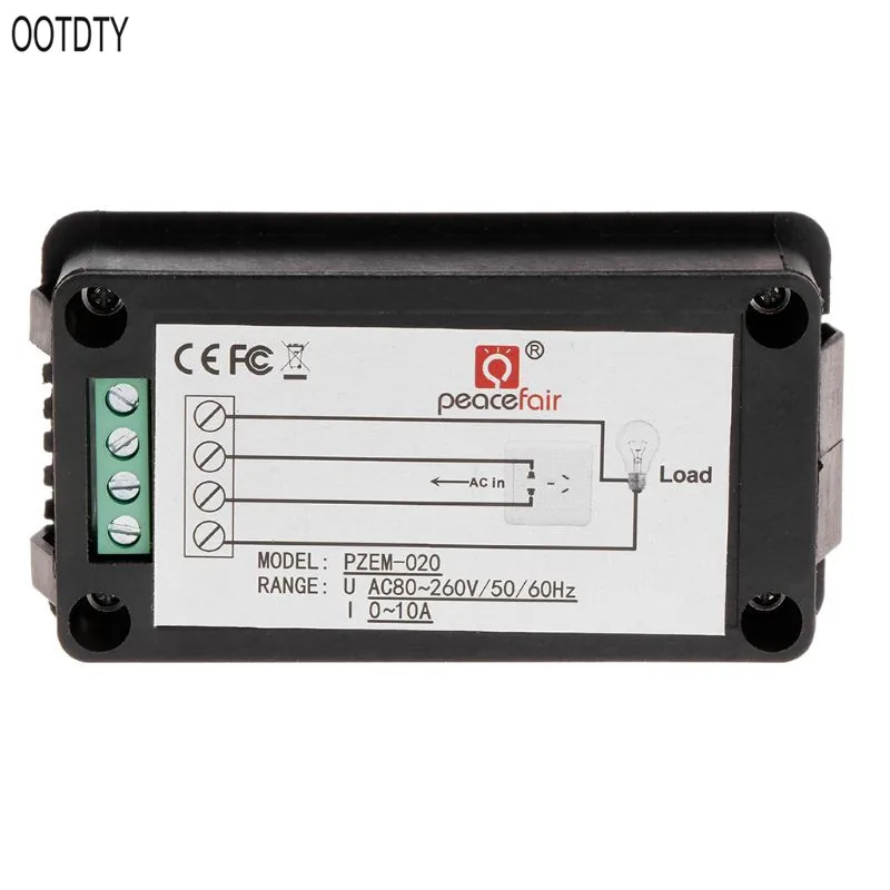 OOTDTY 6в1 цифровой AC 80 ~ 260 в монитор энергии напряжения тока кВт ч Ватт метр