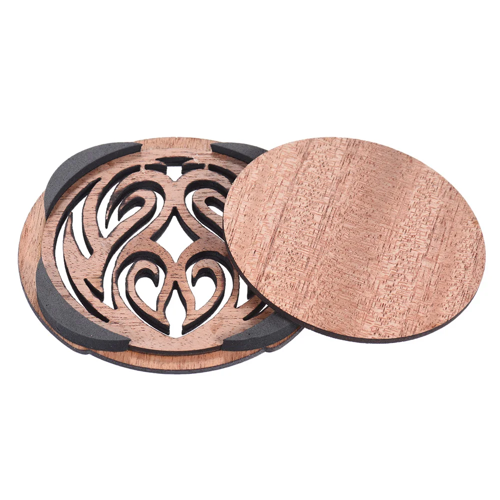 

Guitar Wooden Soundhole Sound Hole Cover Block Feedback Buffer Mahogany Wood for EQ Acoustic Folk Guitars