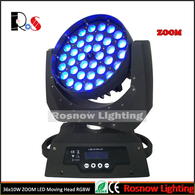 2pcs/case Stage light LED 36x10W Movers wash moving head RGBW 4 in 1