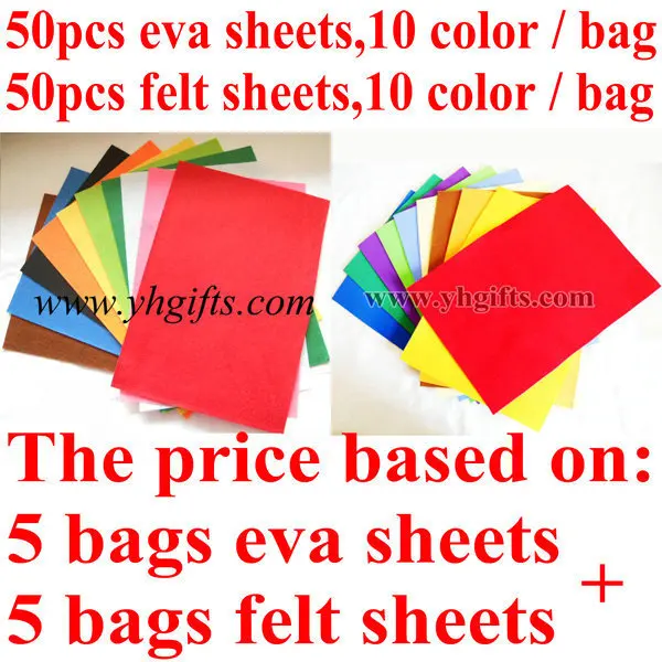 100pcs lot 50pcs 1mm eva foam sheets 50pcs 1mm felt sheets school where to buy foam sheets