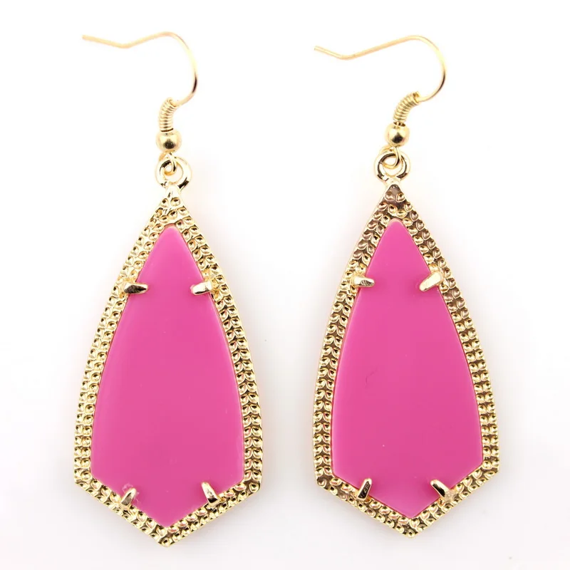 Gold Hot Pink Получите это девушка 16 цветов бренд классический подвесной кайт дизайн Золотая рамка стрелка крюк серьги для женщин Мода бутик современные ювелирные изделия - Окраска металла: Gold Hot Pink
