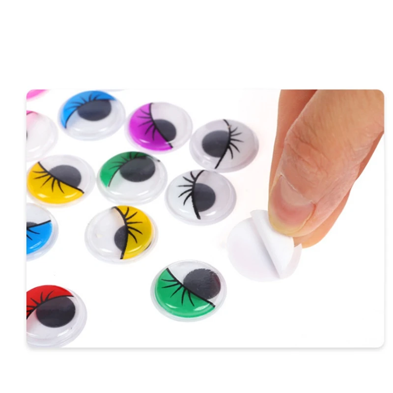 50pcslot Adhesive Active Eyes Colored Creative Hand-made DIY Craft Supplies Eyelashes Eyeball Stickers Clay Accessories (2)