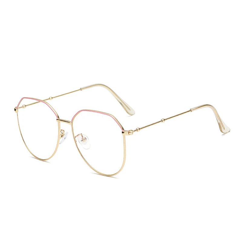 Pink Gold Iboode, очки для близорукости, для женщин и мужчин, металлическая оправа, для студентов, бизнес, очки, смола, прозрачные линзы, очки, Oculos Gafas De Sol - Цвет оправы: Pink Gold