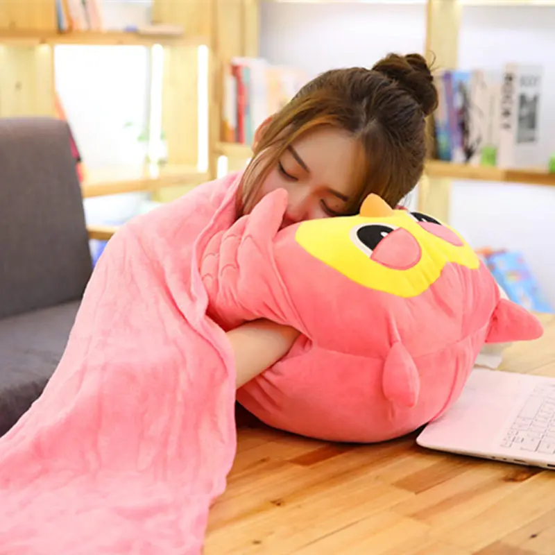 1 шт. 50 см* 35 см Kawaii Сова плюшевая подушка мягкая мультяшная Сова Подушка грелка для рук Одеяло 3 в одном украшение дома подарки для девочек