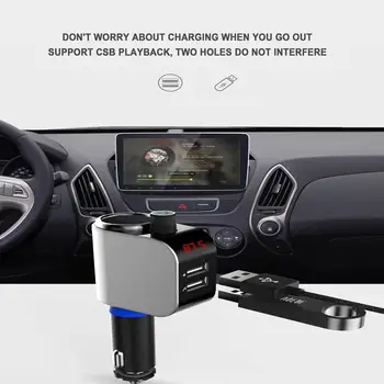 

Dual USB Bluetooth Handsfree Car Kit Charger FM Transmitter MP3 Player A2B3 usic Auto Audio Receiver #605