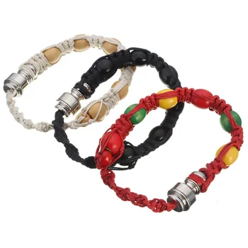

100pcs/lot smoking bracelet bead pipe as grinder accessary to smoke cigarette for sneak a toke discreet wooden bracelet PIPE