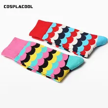 [Cospacool] Осень-зима новые женские толстые носки Длинные забавные носки стиль волна градиент хлопковые теплые носки