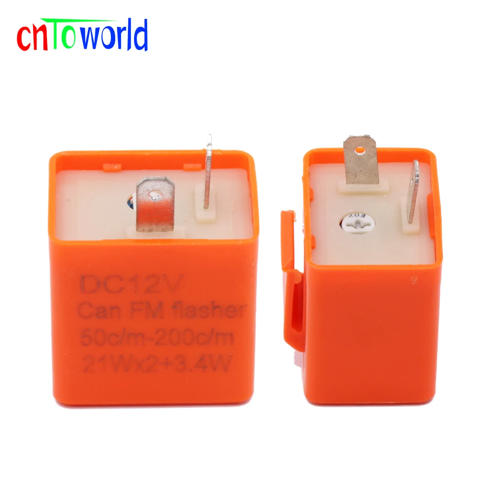 1pcs 12V 2 Pin Adjustable Frequency 2-Pin LED Flasher Relay Turn Signal Blinker Indicator For Motorcycle Motorbike Accessories (1)