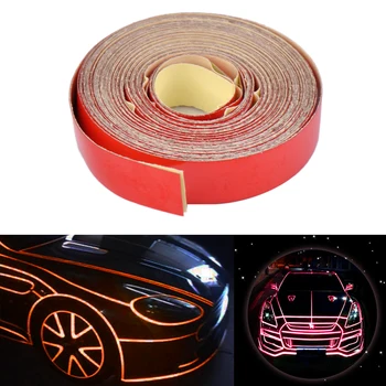 

DWCX Car 5 Meter x 1cm Red Reflective Stripe Sticker Tape Car Truck Body DIY Self Adhesive Decal