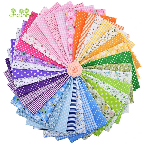 Tecido de Algodão Retalhos para Faça Quartos de Gordura Lote Fino Liso Você Mesmo Estofando Costura Pacote Tecido Telas Tilda Needlework 50*50cm 35 Pçs –