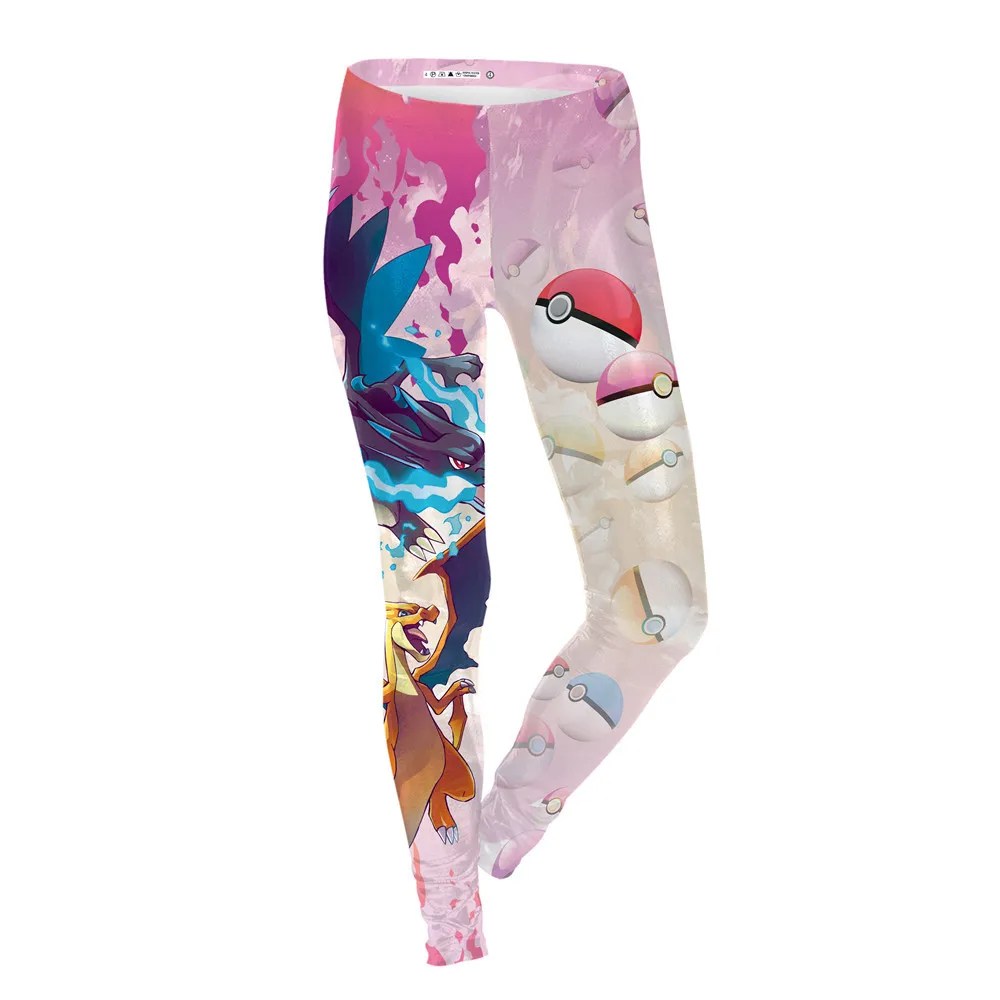 amazon leggings FCCEXIO Simple Cartoon Pokemon GO Designs Gray Female Leggings Spring Casual Women's Stretch Legging Soft Jegging Fitness Legins faux leather leggings