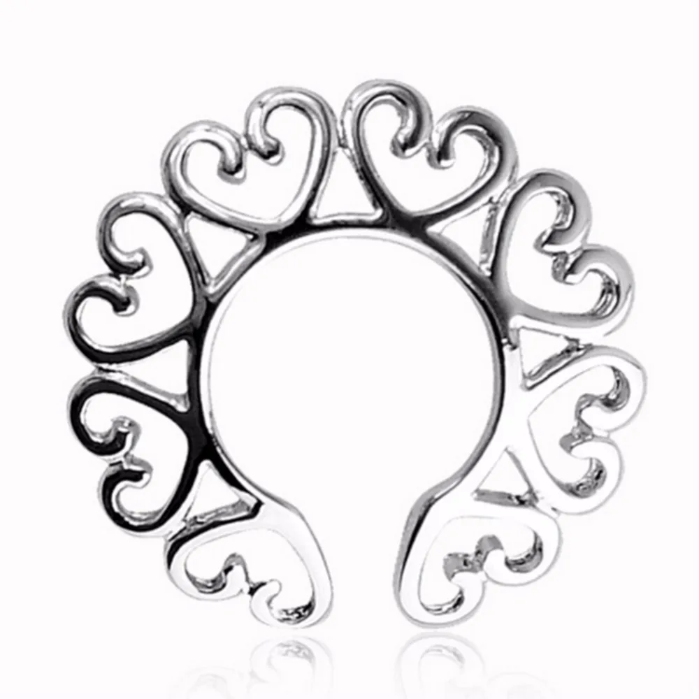 

1pair Fake Breast Body Piercing Jewelry Simple Classic Nipple Rings Pierced Heart Prevent Allergies High Quality