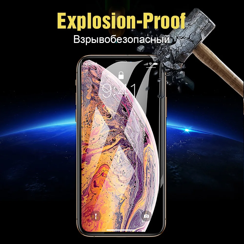 Защитное стекло 6D для iPhone 7 6 XS MAX полное покрытие изогнутое закаленное s XR X 10 8