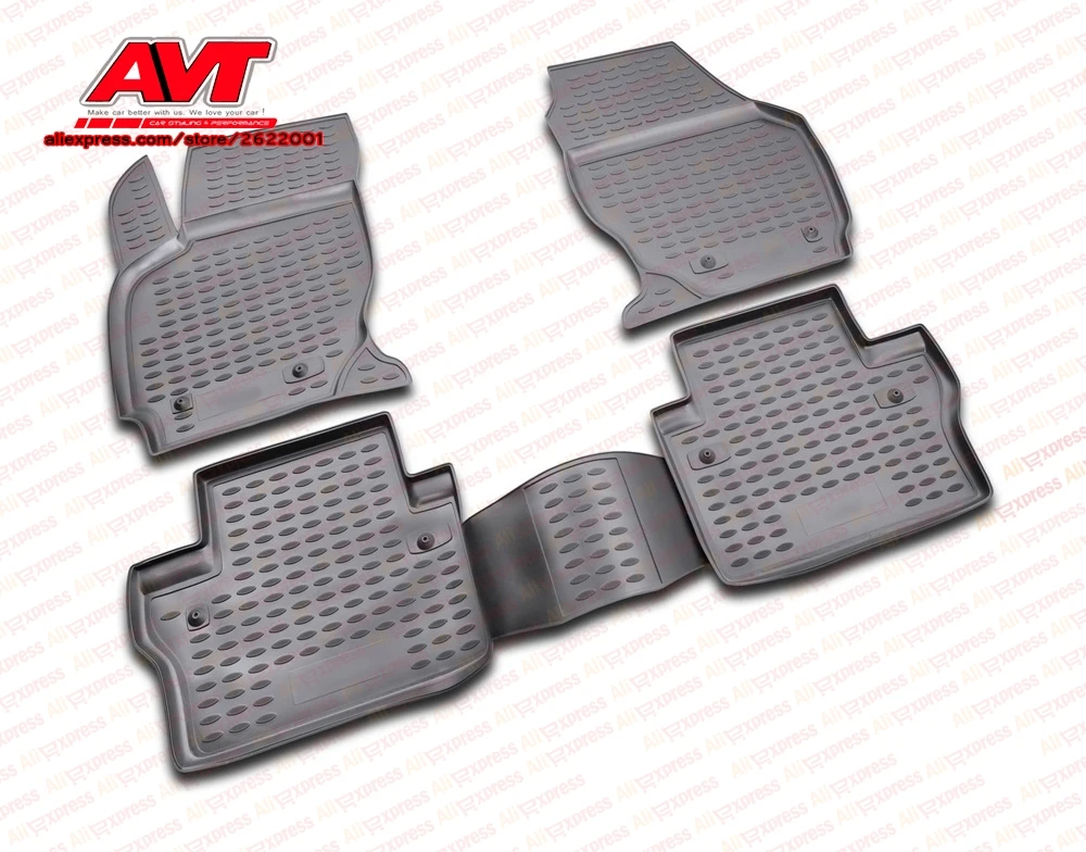 Коврики для Volvo S80 2006-4 шт. Резиновые Нескользящие резиновые аксессуары для салона автомобиля
