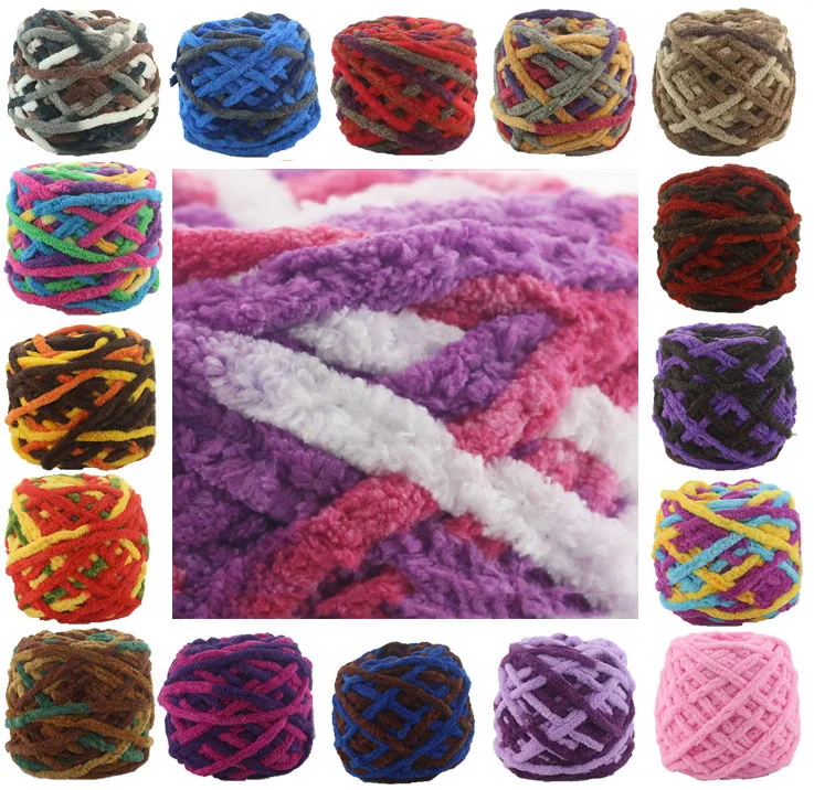 

Colorful Dye Scarf Hand-knitted Yarn For Hand knitting Soft Milk Cotton Yarn Thick Wool Yarn Giant wool blanket