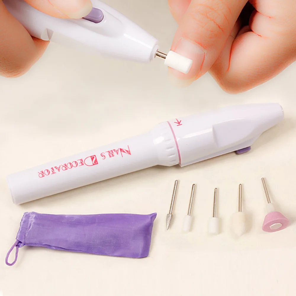 

original 5in1 electric manicure grinders grinding polishing nail grinder nail art machine battery operated manicure accessories