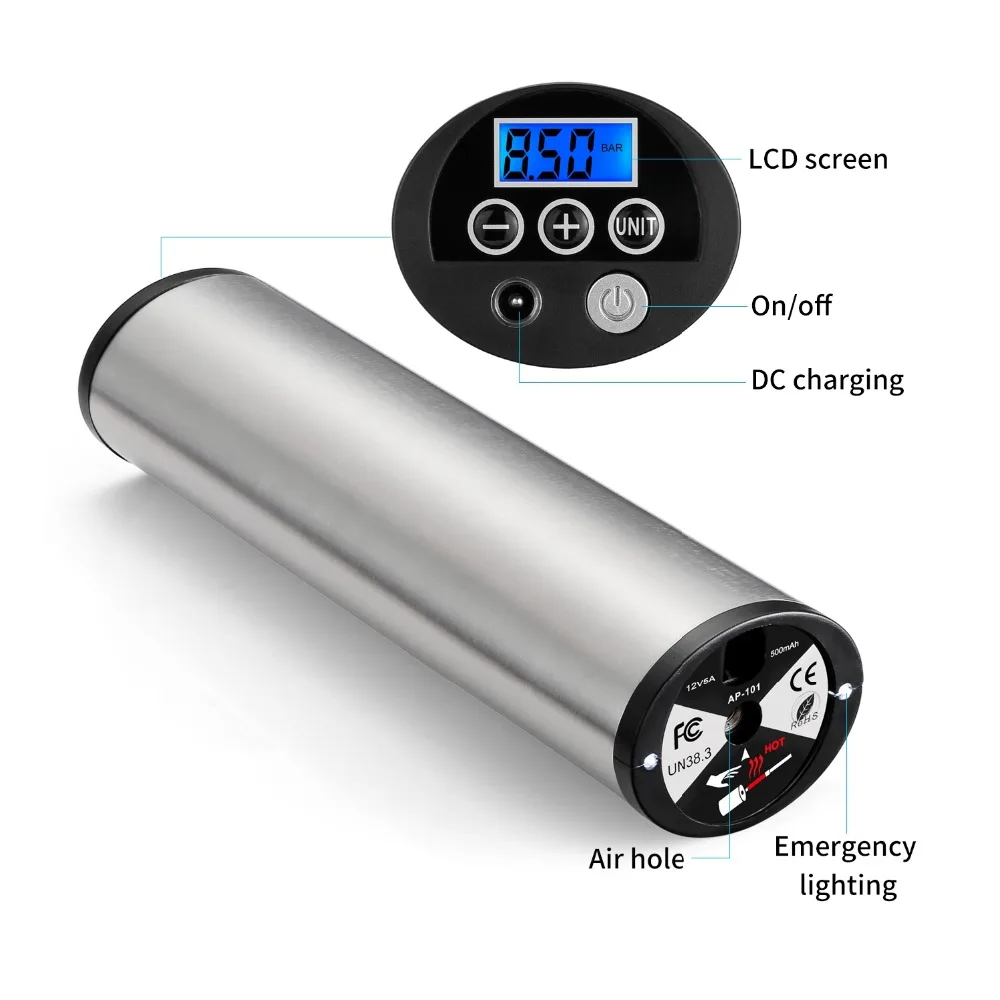 VicTsing Inflatable Pump Portable Air Inflator for Cars Electric Inflatable Pump Rechargeable Mini Electric Inflator with Gauge  (10)