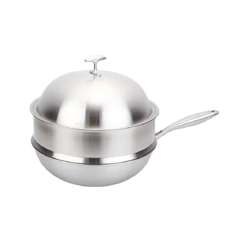 Free Shipping Wok United 5 Ply Material Cooker Stainless Steel Free Shipping Wok United 5 Ply Material Cooker Stainless Steel Cookware Non Stick Flat Bottom Pot No Coating Smokeless In Woks From Home Garden On